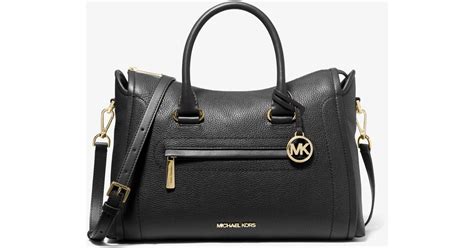 michael kors carine large pebbled leather satchel|Michael Kors carine.